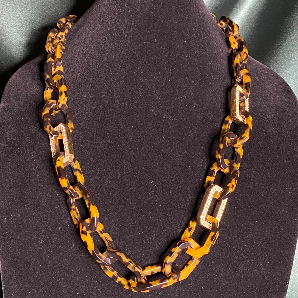 Vintage Ann Taylor Chunky Tortoise Chain Necklace
